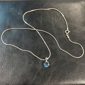 Blue Topaz Sterling Silver Necklace